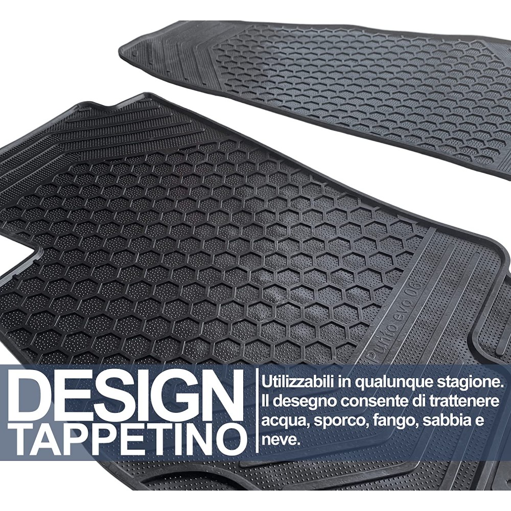 Tappetini Auto Compatibili Con Grande Punto e Evo Tappeti Sagomati In Gomma  Anteriori e Posteriori Accessorio